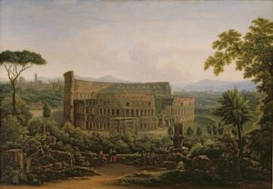 Utsikt over Colosseum fra Palatinerhøyden, Roma, 1816 av Fedor Mikhailovich Matveev
