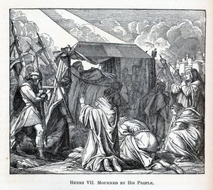 Henry VII sørget av hans folk, 1882 av Fedor Reusche