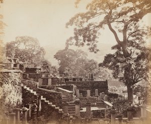 Japansk tempelkirkegård, Shuntoji, Nagasaki, ca. 1867.