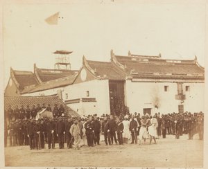2nd Belooch Regiment of Native Infantry, Bombay, utenfor Ning Po Joss-huset, Kina, 1860 av Felice Beato
