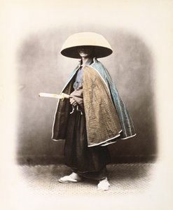 En japansk samurai i tradisjonell drakt, ca. 1868