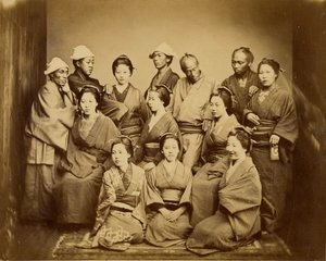 Japansk familie av Felice Beato