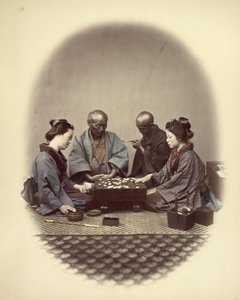Japanere som spiller go av Felice Beato