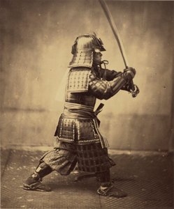 Japansk kriger i rustning, 1865-7 av Felice Beato