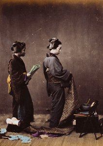 Japanske dameklær, ca. 1870-1880 av Felice Beato