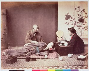 Japansk massør, ca. 1890 (albumintrykk)