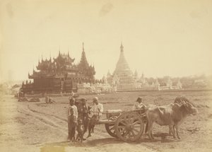Pagoda og Kyaung Bygget av kapteinen til kong Thibaw Mins livvakt av Felice Beato