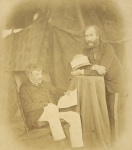 Sir Henry Drury Harness, K.C.B., oberstkommandant, Royal Engineers og oberst Robert Abercromby av Felice Beato