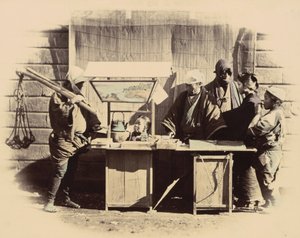 Gateforfriskningsboder, ca. 1865. av Felice Beato