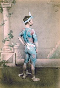 Tatoveret japansk brudgom betto, Japan, 1882 av Felice Beato