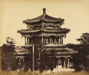 Det store keiserpalasset (Yuan Ming Yuan) før brenningen, Pekin, 18. oktober 1860 av Felice Beato