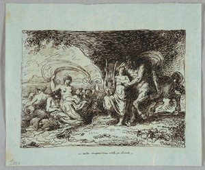 Achilles Lært av Centaur Chiron Hvordan spille lyre av Felice Giani