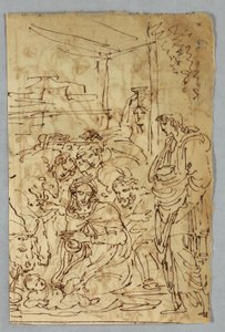 Tilbedelse av hyrdene; Arcangle St. Michael etter Raphael; St. Margarite etter Rafael; Aloof de Wignancourt av Caravaggio; Putti; Studie av vannflommen; Verso: Disposisjon etter Volterra; St. Cecilia etter Rafael; Del av ekteskapet til Henry IV med... av Felice Giani