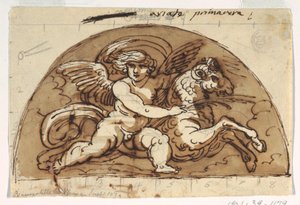 Ares, Lunette for Ceiling, Octagonal Room, Palazzo Milzetti, Faenza av Felice Giani