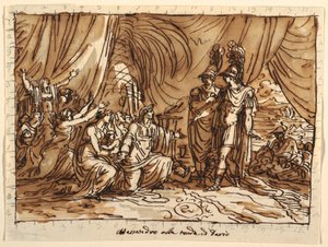 Takdesign, Alexander and the Family of Darius, the Clemency of Alexander, Sala di Alessandro, Palazzo Naldi, Faenza av Felice Giani