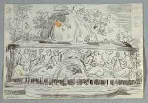 Design for Fountain med Tritone av Felice Giani
