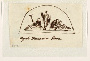 Design for Lunette med Apollo, Mnemosyne og Jove av Felice Giani