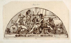 Design for en Lunette med Allegory of Poetry av Felice Giani