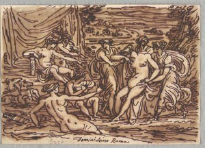 Diana og Callisto, etter Domenichino av Felice Giani