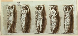 Fem karyatider av Felice Giani