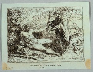 Hercules legger pil og bue til Filoktetes av Felice Giani