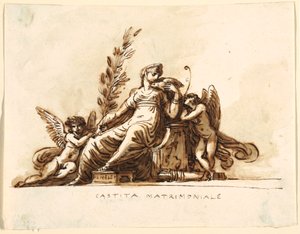 Ekteskapskyskhet, Corneglia-rommet, Palazzo Cavina, Faenza av Felice Giani