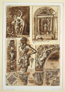 Sheets of Studies after Bolognese Monuments   1301052   no       norwegian Successfully Translated  Original: Portrait of Jean-Baptiste Camille Corot 1796-1875, 1828. Translat: Portrait of Jean-Baptiste Camille Corot 1796-1875, 1828. 1200308 no norwegian S av Felice Giani