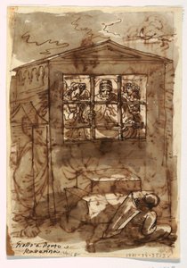 Skissebok Folio, pave Sixtus II og diakon av Felice Giani