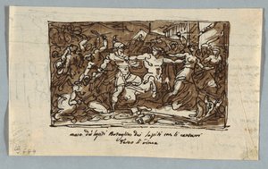 Skissebokside: Battle of the Centaurs and Lapiths av Felice Giani
