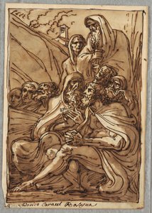 St. Anthony og eremittene, studie etter Lodovico Carracci av Felice Giani