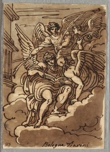 St. Paul i skyene med engler og palmer av Felice Giani