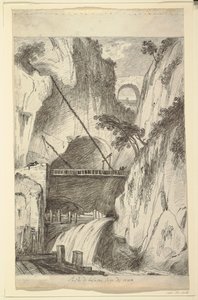 The Ravine of Bellano, nær Comosjøen av Felice Giani
