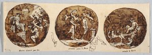 Tre Bacchus-emner: Bacchus tilbedt av Felice Giani