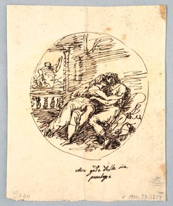 Ulysses og Penelope omfavner hverandre av Felice Giani