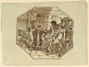 Virgil leser lovtalen til Marcellus til Lucretia og Augustus, Palazzo Cavina, Faenza av Felice Giani