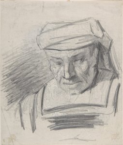 Hode av en figur med turban av Félicien Rops