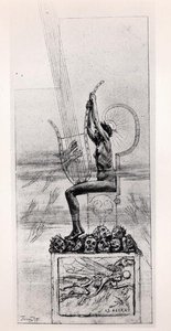 The Great Lyre, frontispice av dikt av Stephane Mallarme (1842-98) av Félicien Rops