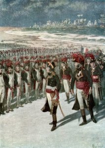 Napoleon gjennomgår troppene ved Boulogne