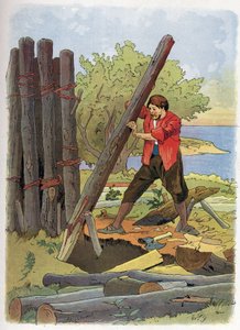Robinson Crusoe built his first home.