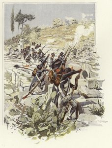 Soldater blant ruinene av Nicopolis av Felicien baron de Myrbach Rheinfeld