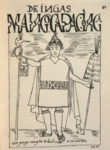 Representasjon av Manco Capac, den legendariske inka-stiftelsen av kongeriket Cusco og en figur av inka-mytologi (blekktegning