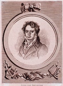 Portrett av den tyske komponisten Ludwig van Beethoven av Felix Auguste Clement