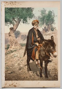 Syriske muslimske kvinner i Beirut, bydrakt (mann på et esel) av Félix Bonfils