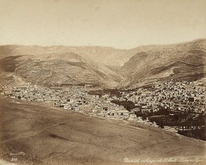 Panoramautsikt over Zahleh, Syria av Félix Bonfils