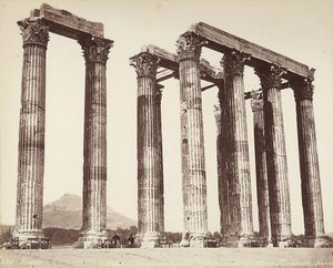 Olympeion, eller tempelet til den olympiske Zeus, på Akropolis, Athen av Félix Bonfils
