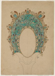 Design for et håndspeil, ca. 1900-1902. av Felix Bracquemond