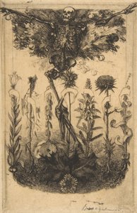 Frontispice for The Flowers of Evil, 1857. av Felix Bracquemond