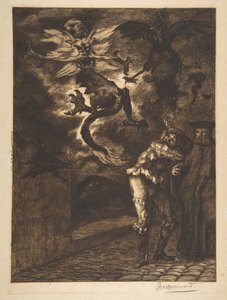 Ut av mitt solskinn, skurker! Panurge forlater Raminagrobis, 1854-1855. av Felix Bracquemond