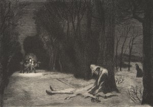 Matamores død, kaptein Fracasse, 1864. av Felix Bracquemond