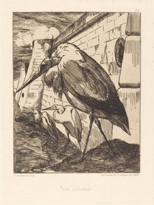 Les Cigognes (Storkene) av Felix Bracquemond